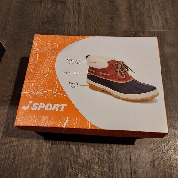 Jsport Mary Women's Size 7 Waterproof Faux Fur Duck Boot, Brown - Picture 7 of 12